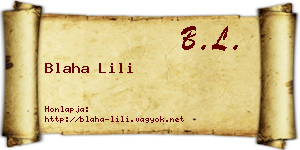 Blaha Lili névjegykártya